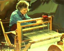Betty weaving 1985