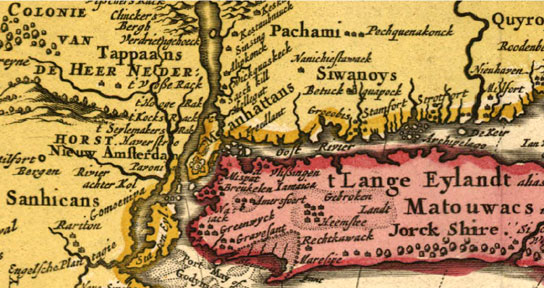 New Netherland map detail 1650